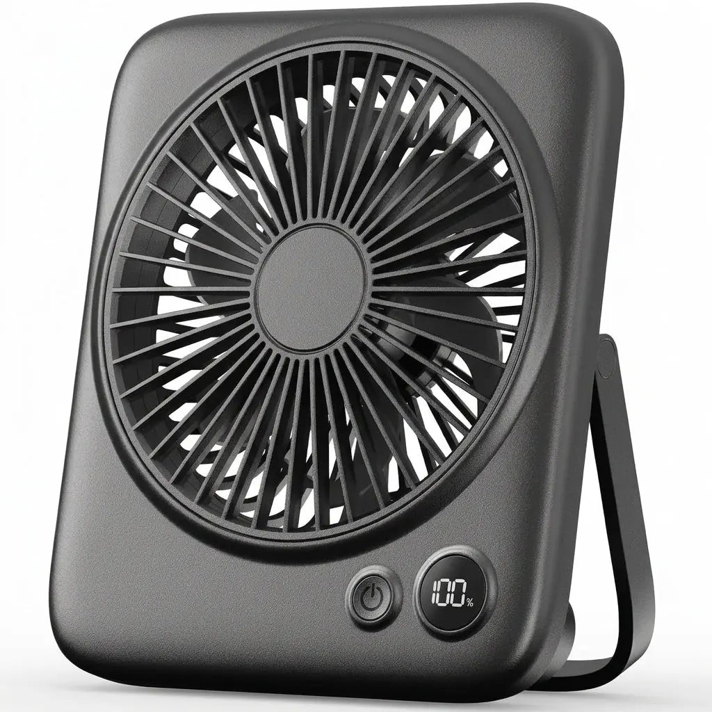 Rechargeable Portable Desk Fan 6.5 Inch 4000mAh 4 Speed LED Display Foldable Cordless tilwbq