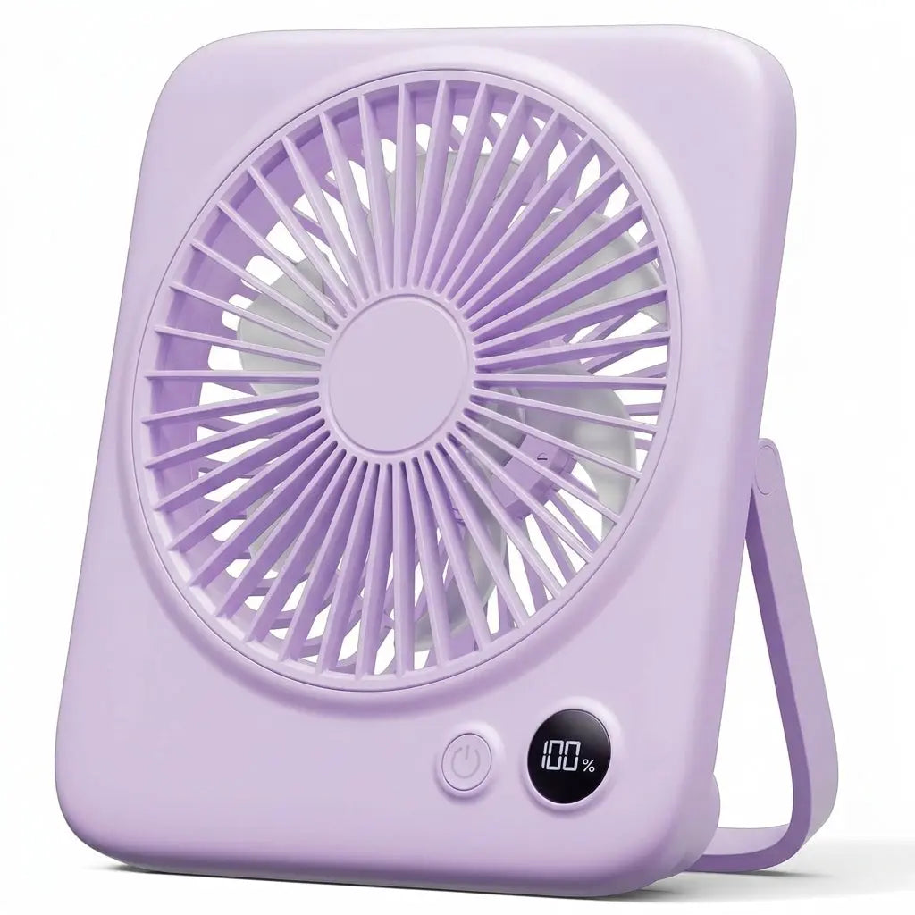 Rechargeable Portable Desk Fan 6.5 Inch 4000mAh 4 Speed LED Display Foldable Cordless tilwbq