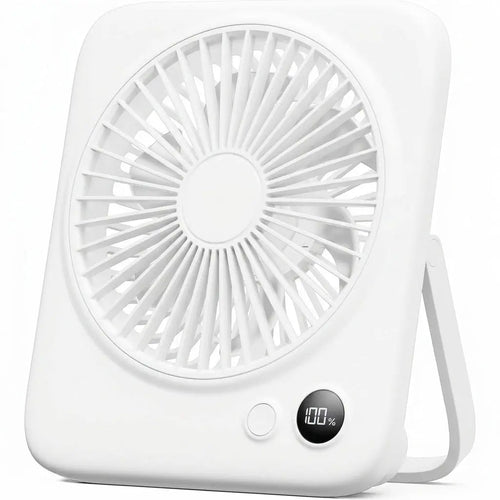 Rechargeable Portable Desk Fan 6.5 Inch 4000mAh 4 Speed LED Display Foldable Cordless tilwbq