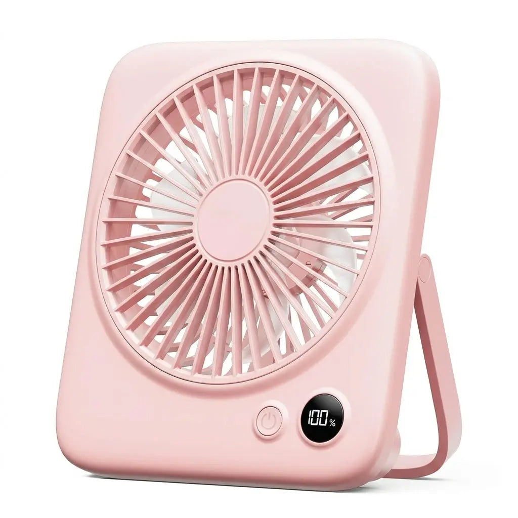 Rechargeable Portable Desk Fan 6.5 Inch 4000mAh 4 Speed LED Display Foldable Cordless tilwbq