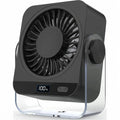 Rechargeable Desk Fan 5000mAh 199 Speed Settings LED Display 120 Tilt Quiet Beige tilwbq